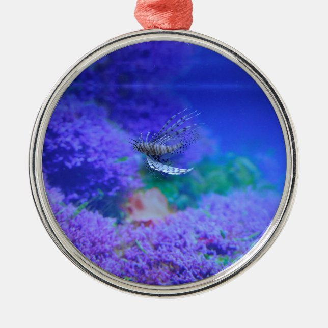 Ornamento De Metal Peixe-Leão-Aquário Peixe-Púrpura Pterois Zebrafish (Frente)