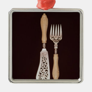 Ornamento De Metal Peixe-servidores com os punhos cinzelados do