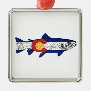 Ornamento De Metal Peixes Colorado