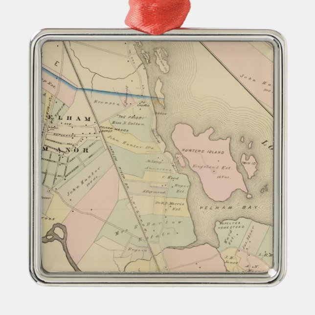 Ornamento De Metal Pelham, solar de Pelham, New York (Frente)