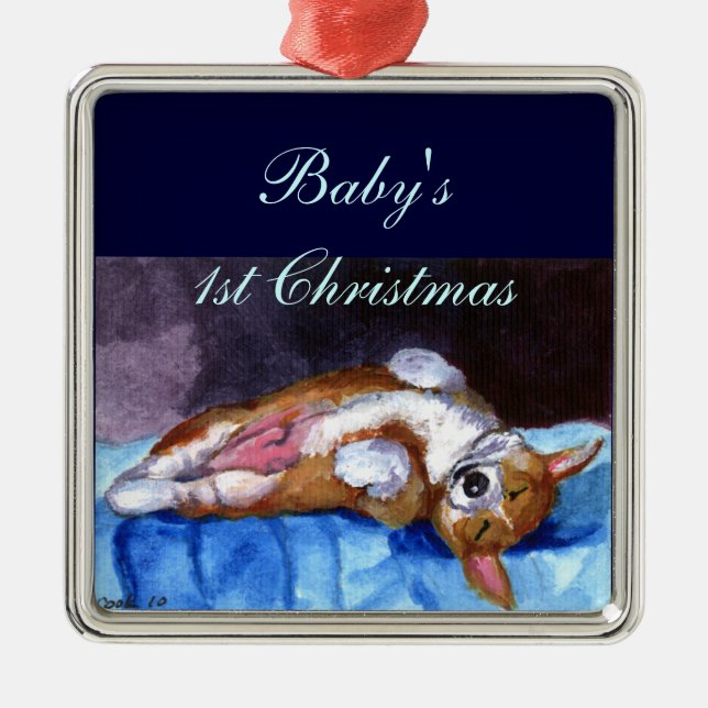 Ornamento De Metal Pembroke Welsh Corgi Ornament Square Premium (Frente)