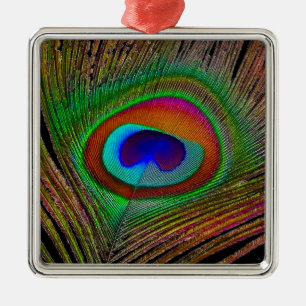 Ornamento De Metal Penas de Peacock de Cobre Vibrantes