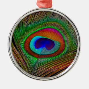 Ornamento De Metal Penas de Peacock de Cobre Vibrantes
