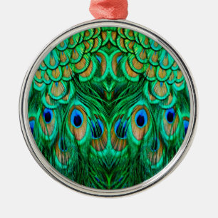 Ornamento De Metal Penas de Peacock Gloriosas