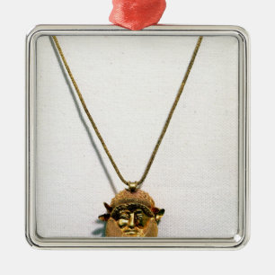 Ornamento De Metal Pendente com a cabeça do deus Achelous do rio