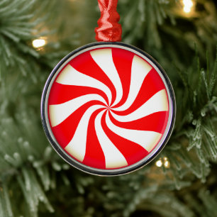 Ornamento De Metal Peppermint Candy