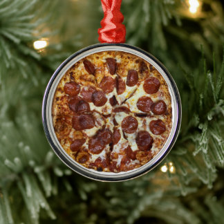 Ornamento De Metal Pepperoni Pizza