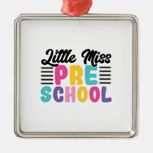Ornamento De Metal Pequena Miss Pré-Escola
