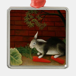 Ornamento De Metal Pequeno Coelho Cute (Animal Pet) (Henri Rousseau)