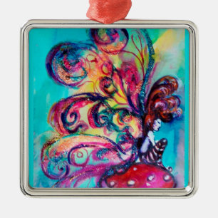 ORNAMENTO DE METAL PEQUENO ELF DE COGUMELOS VIBRANT RUBY
