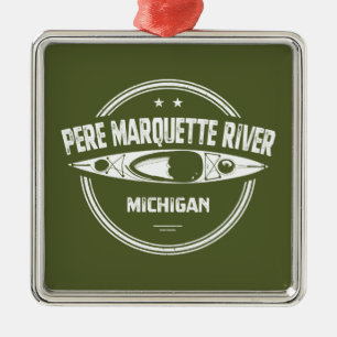 Ornamento De Metal Pere Marquette River Michigan Kayaking