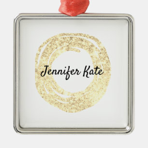 Ornamento De Metal personalizado adicione seu nome monograma natal gl