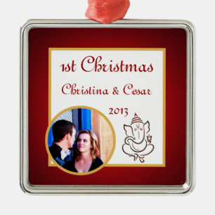 Ornamento De Metal Personalizado Lord Ganesha/Hindu Red Spiritu