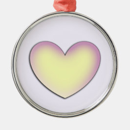 Ornamento De Metal Personalizar Coração Pastel
