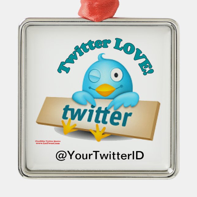 Ornamento De Metal Personalizar o Pedido de LOVE de ID do Twitter (Frente)