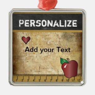 Ornamento De Metal Personalizar Vintage para Professora