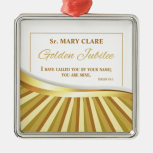 Ornamento De Metal Personalize, jubileu dourado da vida religiosa