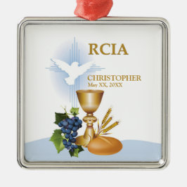 Ornamento De Metal Personalize, RCIA Parabéns Sacramento Católico