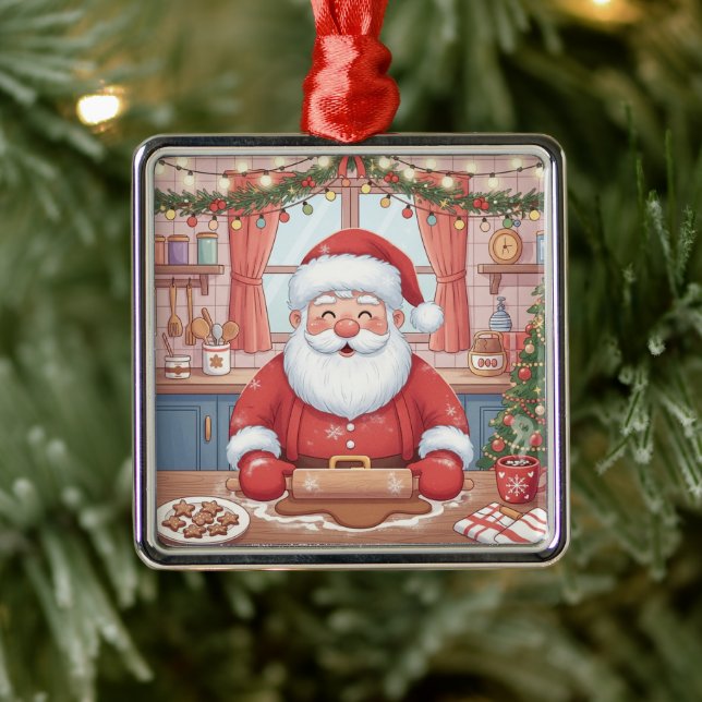 Ornamento De Metal Personalized "Baking Spirits Bright" Christmas (Árvore)