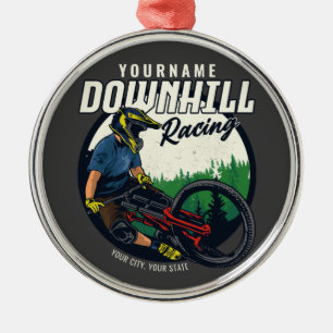 Ornamento De Metal Personalized Downhill Racing Mountain Bike Trail