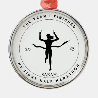 Ornamento De Metal Personalized First Half Marathon Gift For Her 2025