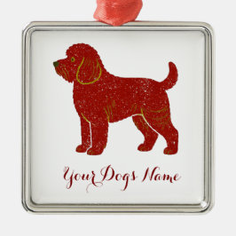 Ornamento De Metal Personalized Golden Doodle Christmas Ornament