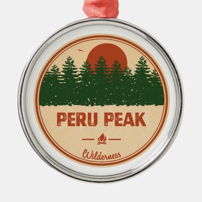 Ornamento De Metal Peru Peak Wilderness Vermont (Frente)