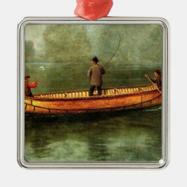 Ornamento De Metal Pesca a partir de uma canoa (Pescadores num barco 