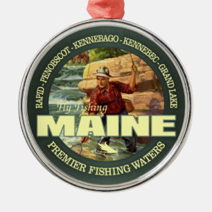 Ornamento De Metal Pesca com mosca de Maine