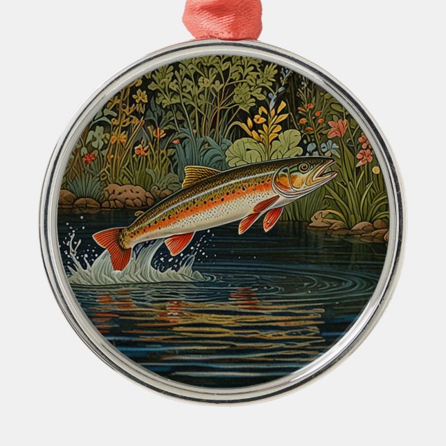 Ornamento De Metal Pesca com mosca russa (Frente)