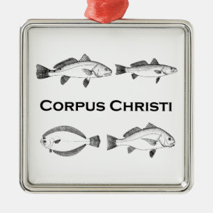 Ornamento De Metal Pesca de Corpus Christi - peixes de água salgada
