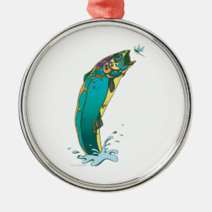 Ornamento De Metal Pesca de Trutas Psicodélicas