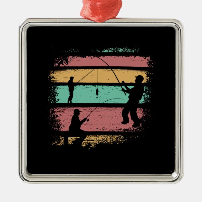 Ornamento De Metal Pesca de Vintage (Frente)
