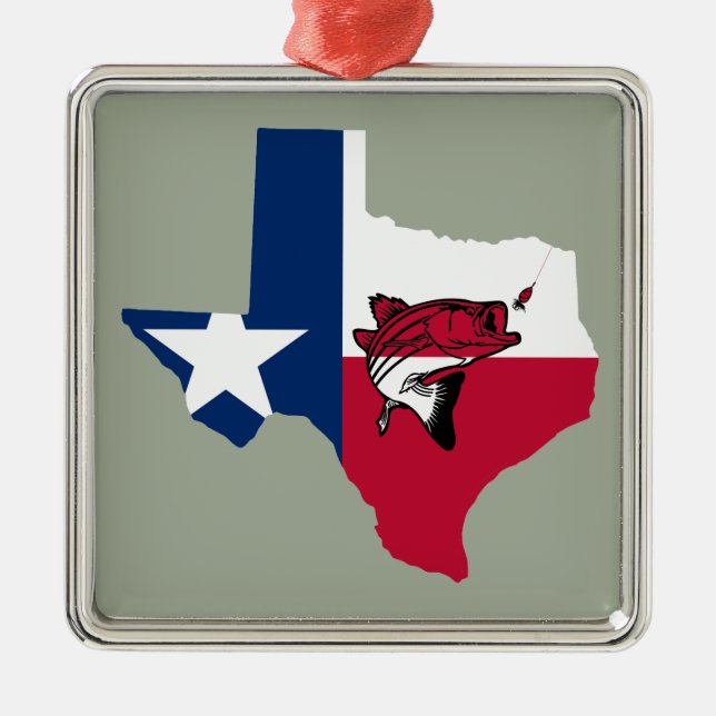 Ornamento De Metal Pesca do Texas (Frente)