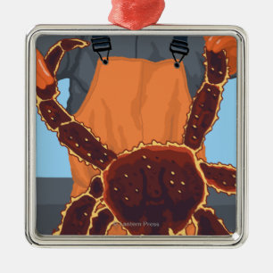 Ornamento De Metal Pescador do rei caranguejo - mercado de lugar de