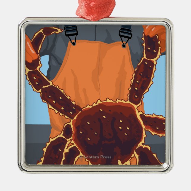 Ornamento De Metal Pescador do rei caranguejo - mercado de lugar de (Frente)