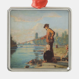 Ornamento De Metal Pescador (Pesca Ao Ar Livre) (Angling) (Rio)