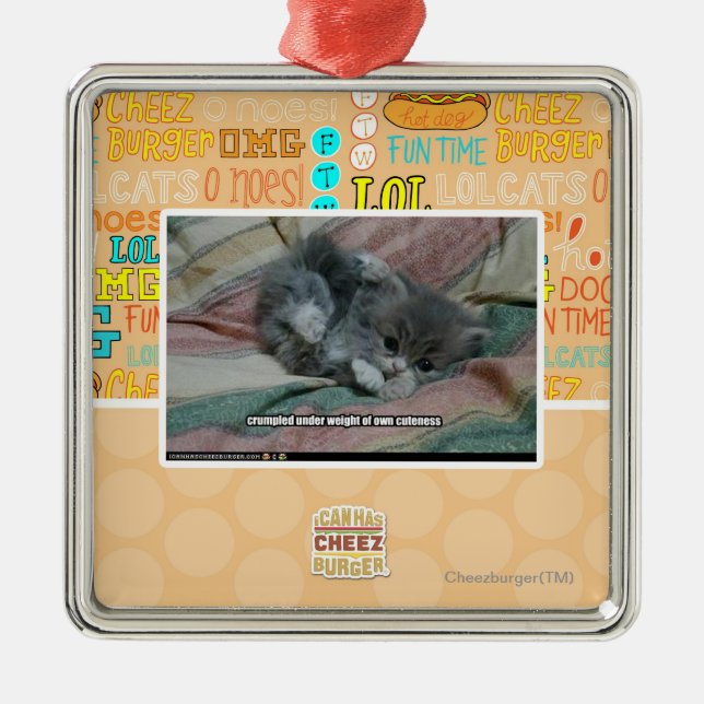 Ornamento De Metal Peso de próprio cuteness (Frente)