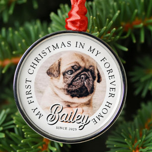 Ornamento De Metal Pet é o meu primeiro Natal em Forever Home Modern
