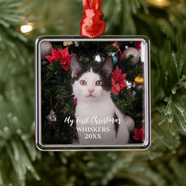 Ornamento De Metal Pet First Christmas Modern (Árvore)