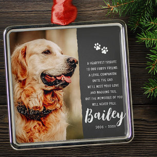 Ornamento De Metal Pet Memorial Poem Foto Simples Moderna