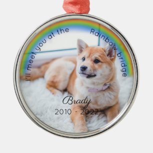 Ornamento De Metal Pet Memorial Rainbow Bridge de Natal Cachorro