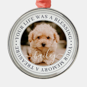 Ornamento De Metal Pet Memorial Treasured Memory Imagem Chic Elegante