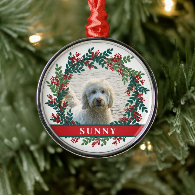 Ornamento De Metal Pet Personalizado Fora de Natal (Árvore)