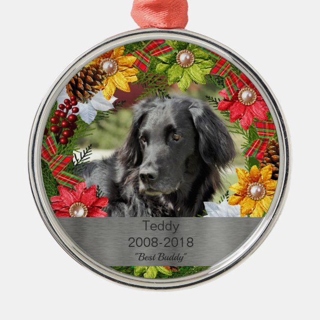 Ornamento De Metal Pet Wreath Colorida (Frente)