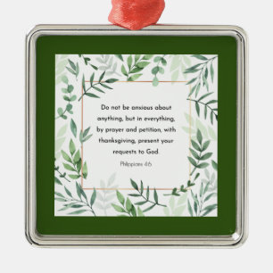 Ornamento De Metal Philippians 4:6, Bíblia Verse