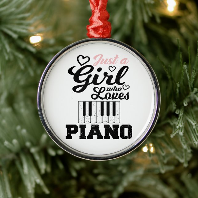 Ornamento De Metal Piano Girl (Árvore)