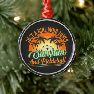 Ornamento De Metal pickleball mulheres sol