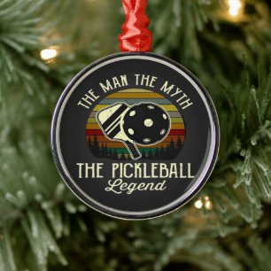 Ornamento De Metal Pickleball- O Homem, O Mito, A Lenda