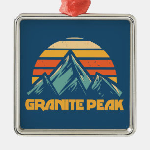 Ornamento De Metal Pico Granite Montana Turquesa Retro